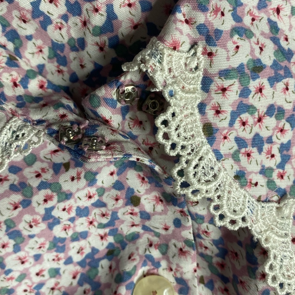 NWT Karin Stevens 90s Floral Maxi Dress 14 Gunne Sax Style Dusty Rose&Periwinkle - Picture 13 of 16
